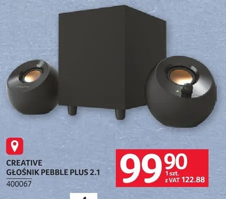 Głośnik CREATIVE PEBBLE PLUS 2.1 promocja w Selgros
