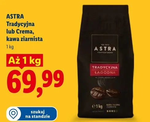 Kawa ziarnista ASTRA promocja w Lidl