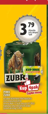 Piwo Żubr 4-pak 500 ml promocja w Arhelan