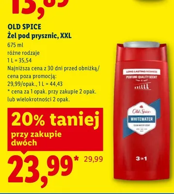 Żel pod prysznic Old Spice Whitewater promocja w Lidl