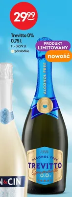 Wino musujące bezalkoholowe Trevitto Spumante półsłodkie 0% promocja w Żabka