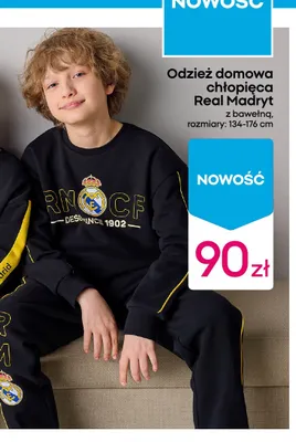 Odzież domowa chłopięca Real Madryt z bawełną promocja w Pepco