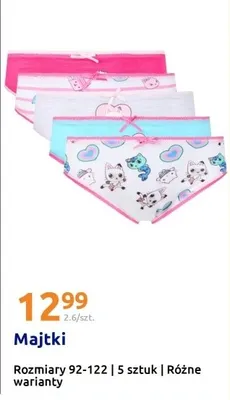 Majtki dziecięce, 5 par promocja w Action