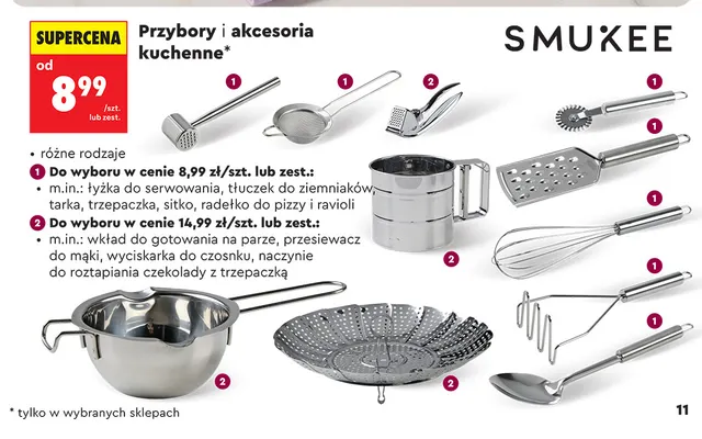 Przybory i akcesoria kuchenne radełko do pizzy i ravioli Smukee promocja w Biedronka