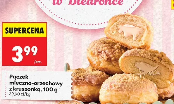 Pączek mleczno-orzechowy z kruszonką promocja w Biedronka