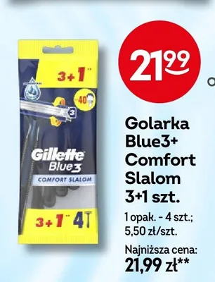 Golarka Gillette Blue3+ Comfort Slalom 3+1 szt. promocja w Żabka