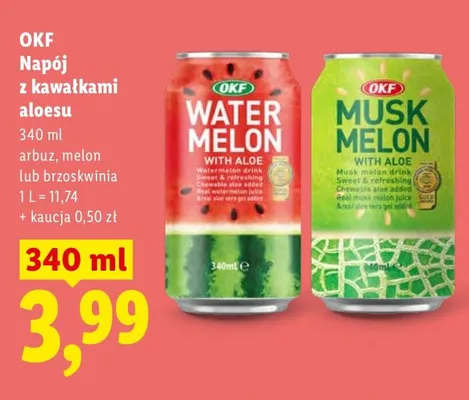 Napój z kawałkami aloesu melon OKF promocja w Lidl