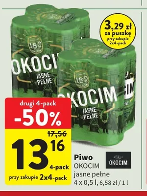 Piwo Okocim 4-pak promocja w Intermarche