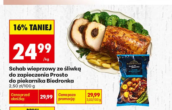 Schab wieprzowy ze śliwką do zapieczenia Prosto do piekarnika Biedronka promocja w Biedronka