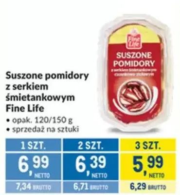 Suszone pomidory z serkiem śmietankowym Fine Life promocja w Makro