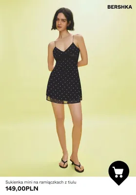 Sukienka mini na ramiączkach z tiulu Bershka promocja w Bershka
