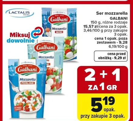 Ser mozzarella różne rodzaje promocja w Carrefour