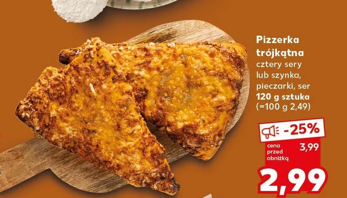 Pizzerka trójkątna szynka pieczarki ser promocja w Kaufland
