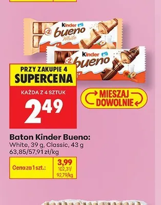 Baton Kinder Bueno White promocja w Biedronka