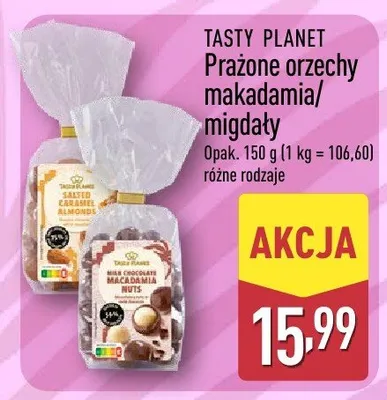 Prażone orzechy makadamia/migdały promocja w Aldi