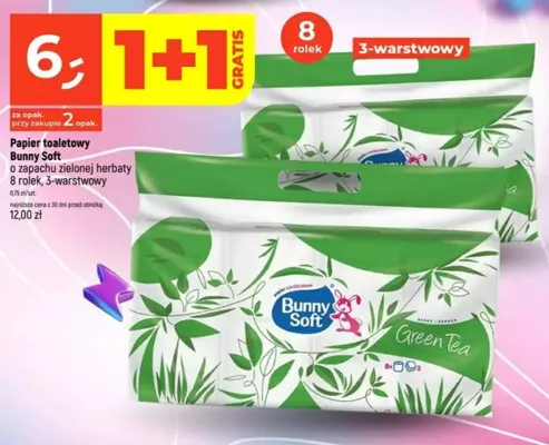 Papier toaletowy Bunny Soft o zapachu zielonej herbaty 3-warstwowy promocja w Dealz
