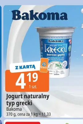 Jogurt naturalny typ grecki Bakoma promocja w Leclerc