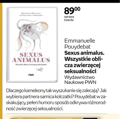 Książka Sexus animalus. Wszystkie oblicza zwierzęcej seksualności Emmanuelle Pouydebat promocja w Empik