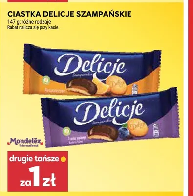 Ciastka Delicje Szampańskie pomarańczowe promocja w Stokrotka