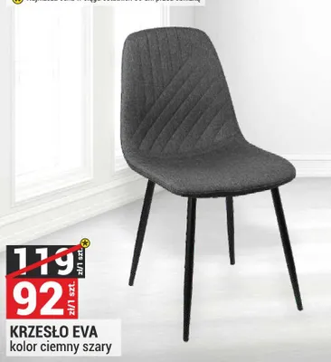 Krzesło Eva kolor ciemny szary promocja w Merkury Market