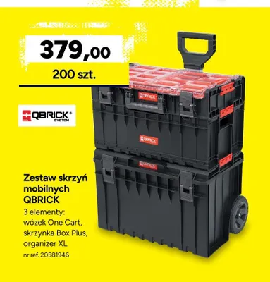 Zestaw skrzyń mobilnych Qbrick System promocja w Bricoman