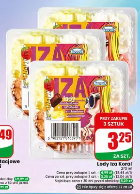 Lody Iza Koral promocja w Dino