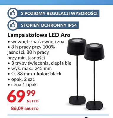 Lampa stołowa LED Aro promocja w Makro