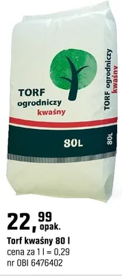 Torf kwaśny 80l promocja w OBI