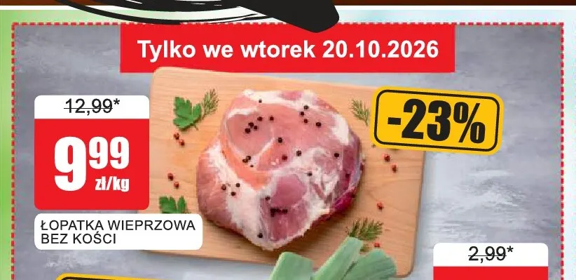 Łopatka wieprzowa bez kości promocja w Bingo