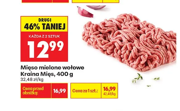 Mięso mielone wołowe Kraina Mięs promocja w Biedronka