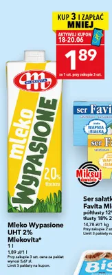Mleko Wypasione UHT 2% Mlekovita promocja w LEWIATAN