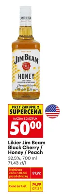 Likier Black Cherry / Honey / Peach 32,5% promocja w Biedronka