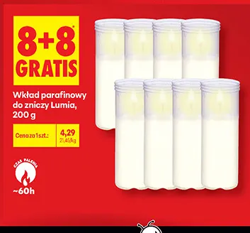 Wkład parafinowy do zniczy Lumia promocja w Biedronka
