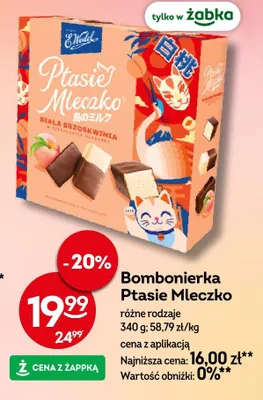 Bombonierka Ptasie Mleczko E.Wedel biała brzoskwinia w czekoladzie mlecznej promocja w Żabka