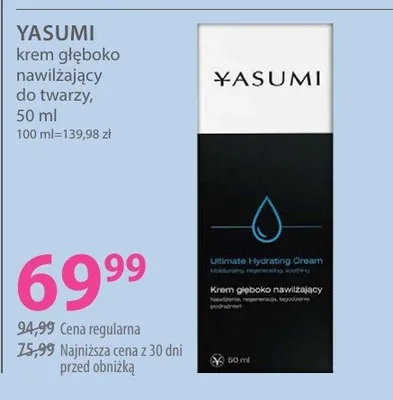 Krem głęboko nawilżający do twarzy Yasumi promocja w Hebe