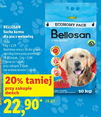 Sucha karma dla psa z wołowiną 10 kg promocja w Lidl