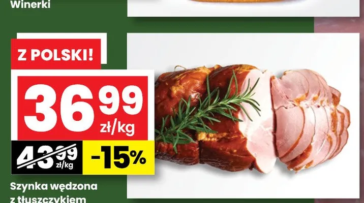 Szynka wędzona z tłuszczykiem promocja w emma MARKET