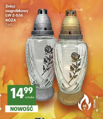 Znicz nagrobkowy Lw Z-536 Róża promocja w Delikatesy Centrum