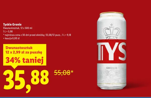 Piwo Gronie 12-pak promocja w Lidl
