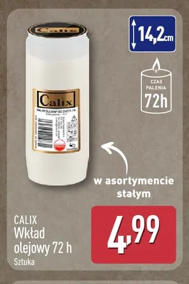 Wkład olejowy 72 h Calix promocja w Aldi