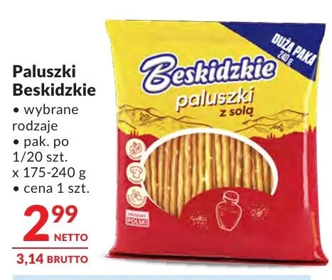 Paluszki beskidzkie wybrane rodzaje z solą promocja w Makro
