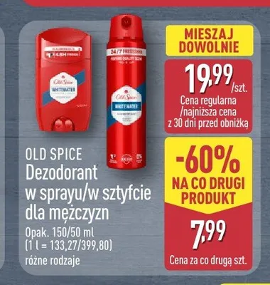 Dezodorant w sztyfcie dla mężczyzn Old Spice Whitewater promocja w Aldi