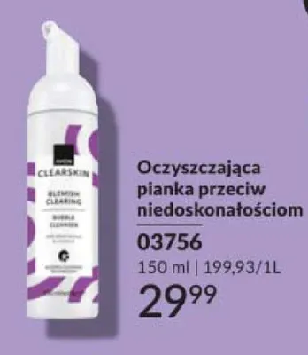 Oczyszczająca pianka przeciw niedoskonałościom Clearskin promocja w AVON