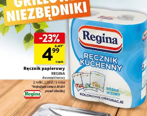 Ręcznik papierowy Regina dwuwarstwowy 2 rolki promocja w Intermarche