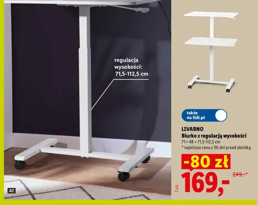 Biurko z regulacją wysokości Livarno promocja w Lidl