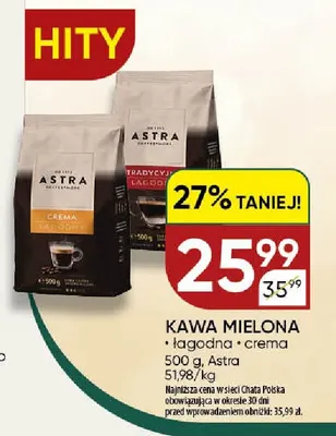 Kawa mielona crema Astra promocja w Chata Polska