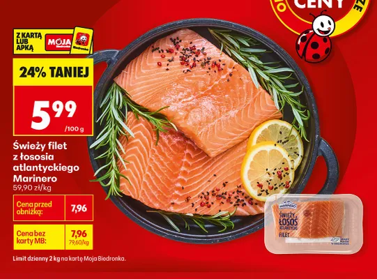 Świeży filet z łososia atlantyckiego Marinero promocja w Biedronka