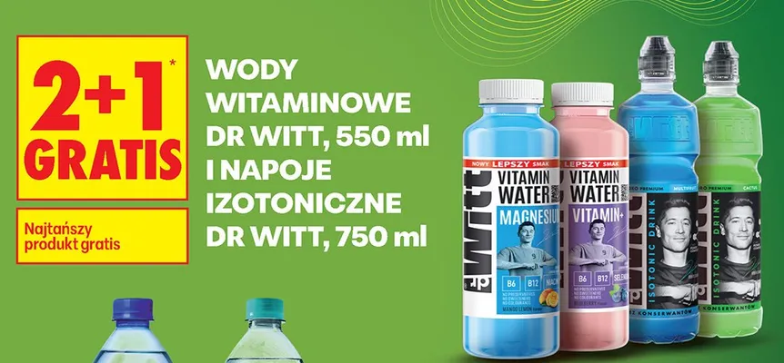Wody witaminowe i napoje izotoniczne Dr Witt promocja w Biedronka