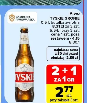 Piwo Tyskie Gronie promocja w Carrefour Market