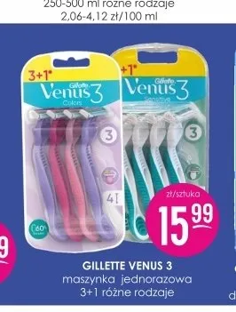 Maszynka do golenia jednorazowa Gillette Venus 3 promocja w Drogerie Jasmin